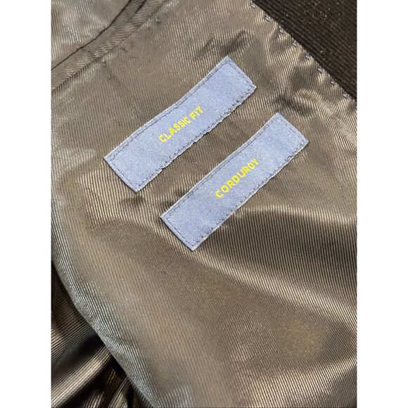 Stafford classic fit black corduroy sports coat suit jacket size 46R - Picture 9 of 12